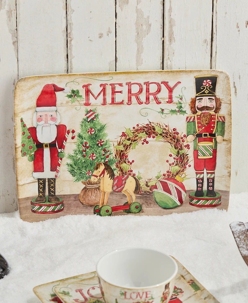 Certified International Nutcracker Parade Rectangular Platter