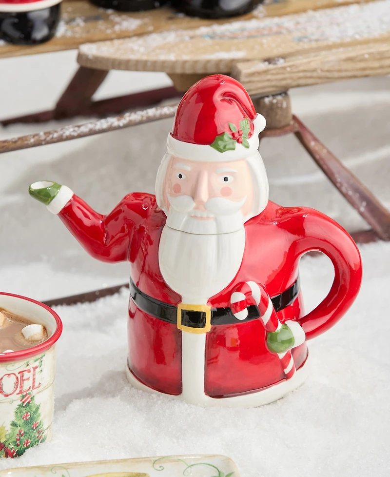 Certified International Nutcracker Parade 3-d Santa Teapot
