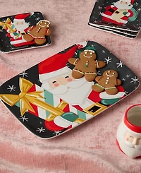 Certified International Christmas Whimsy Santa Rectangular Platter