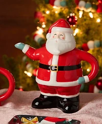 Certified International Christmas Whimsy Santa 3-d Teapot