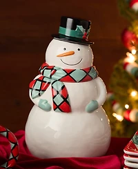Certified International Christmas Whimsy Snowman 3-d Cookie Jar