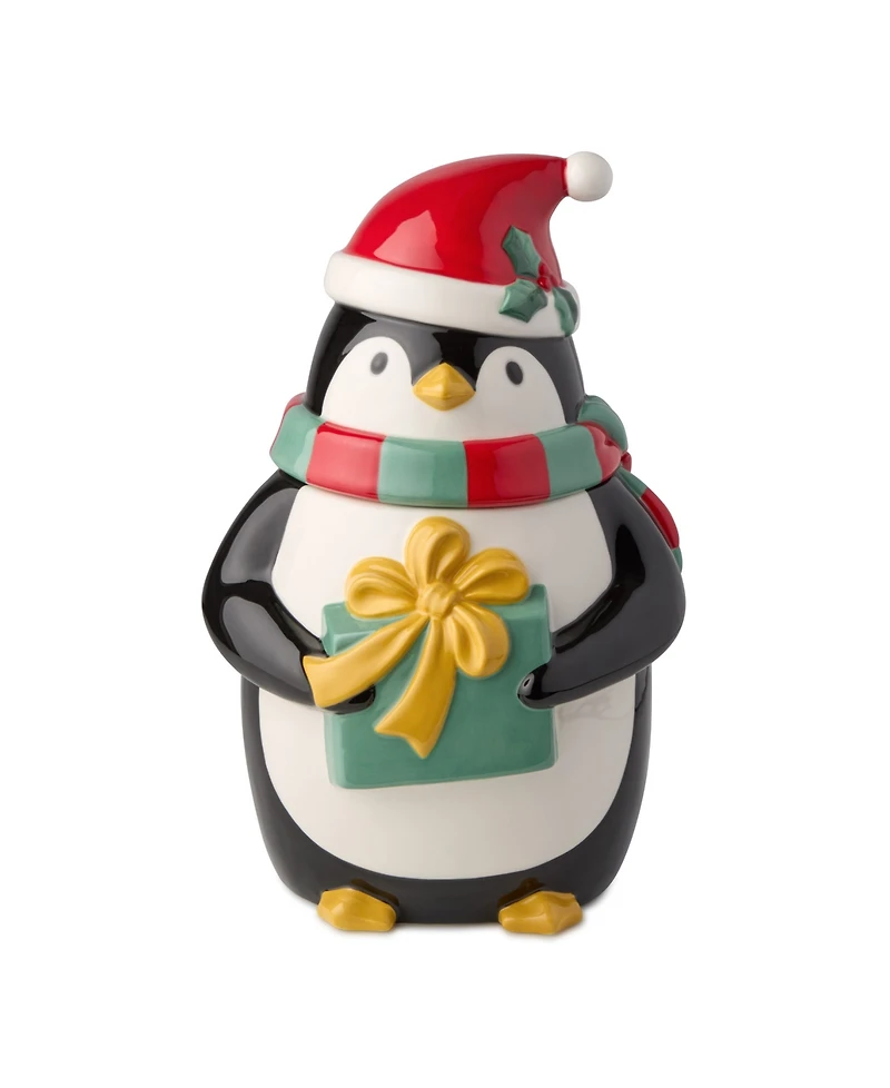 Certified International Christmas Whimsy Penguin 3-d Cookie Jar