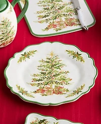 Certified International Holly Tree Melamine Dinner Plates, Set of 4