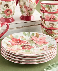 Certified International Winter Blooms Dinner Plates, Set of 4