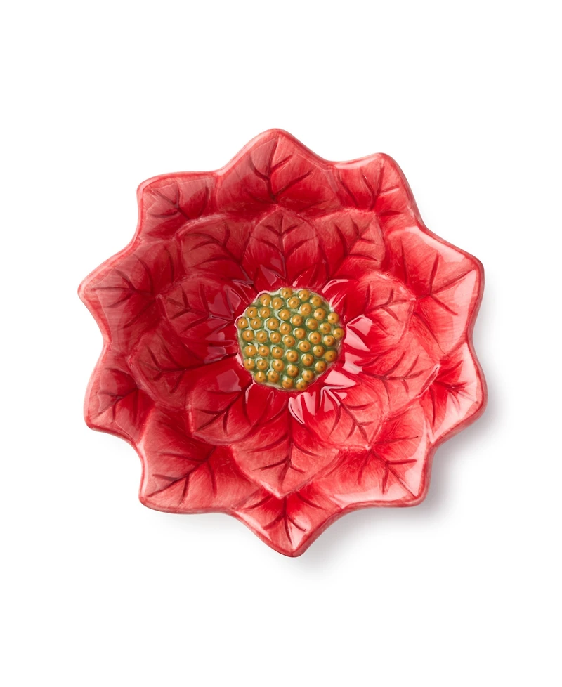 Certified International Winter Blooms Poinsettia Ice Cream Bowls, Set of 4