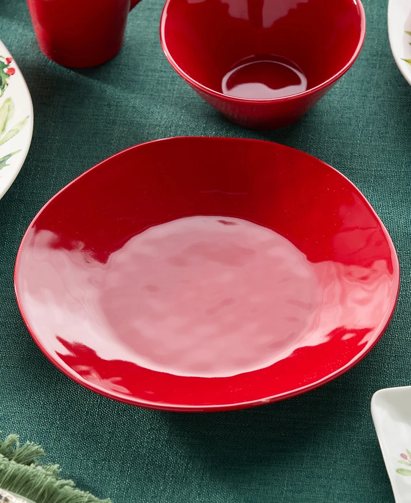 Certified International Berry Red Christmas Dinner Plates, Set of 4