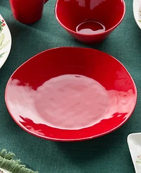 Certified International Berry Red Christmas Dinner Plates, Set of 4