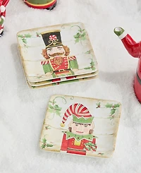 Certified International Nutcracker Parade Canape Plates, Set of 4