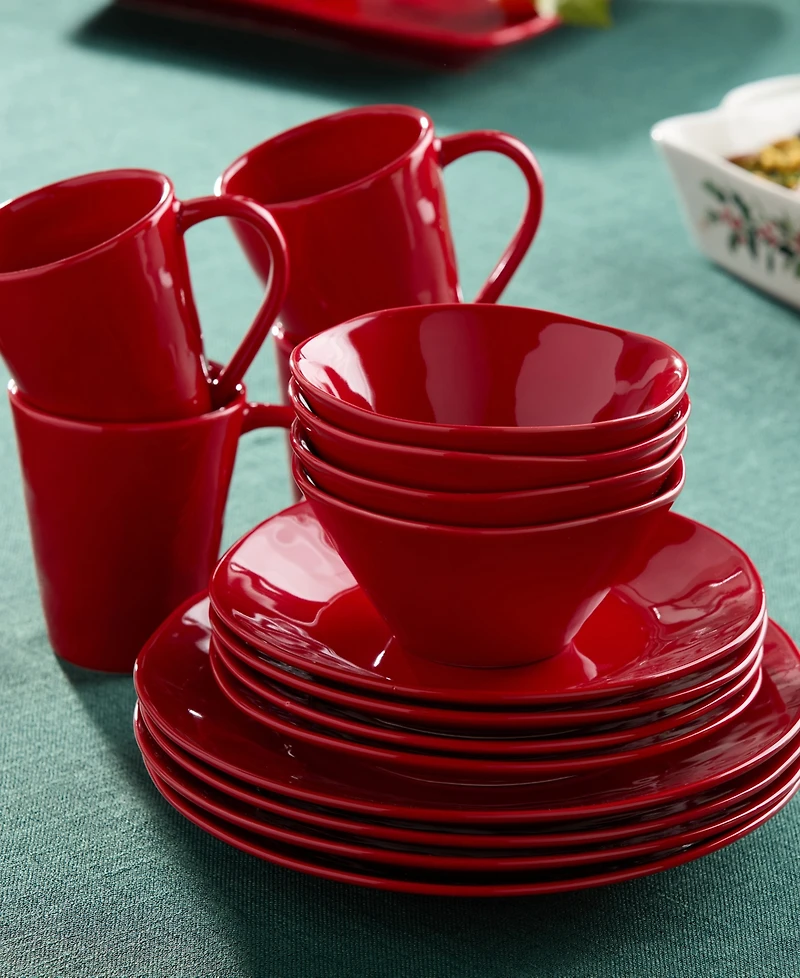 Certified International Berry Red Christmas 16-Pc. Dinnerware Set, Service for 4