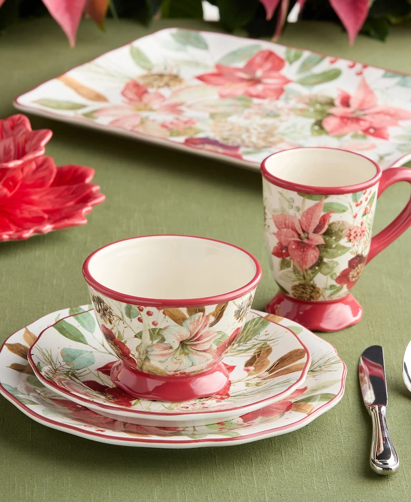 Certified International Winter Blooms 16-Pc. Dinnerware Set, Service for 4