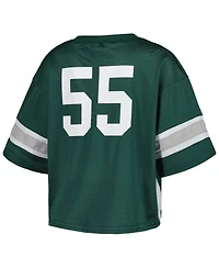 Established & Co. Women's 55 Green Michigan State Spartans Fashion Boxy Cropped Football Jersey