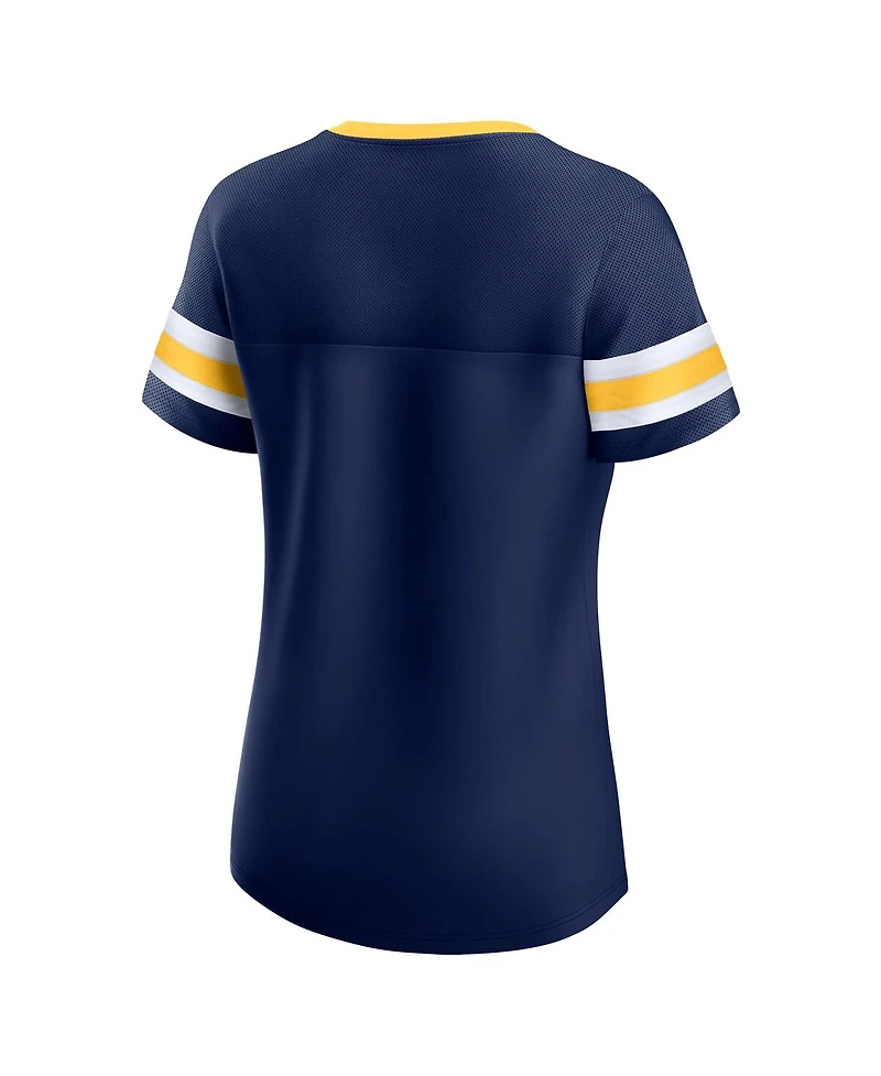 Fanatics Women's Navy Cal Bears Iconic Athena Lace-Up T-Shirt
