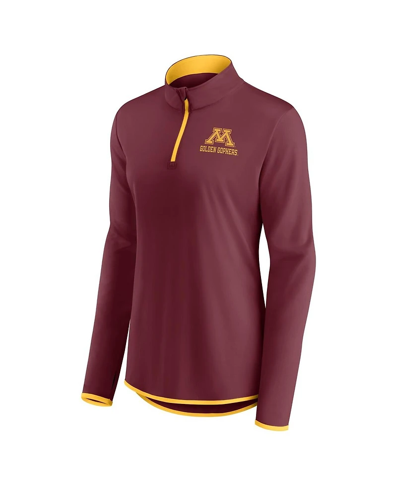 Fanatics Women's Maroon Minnesota Golden Gophers Worth the Drive Quarter-Zip Sweatshirt