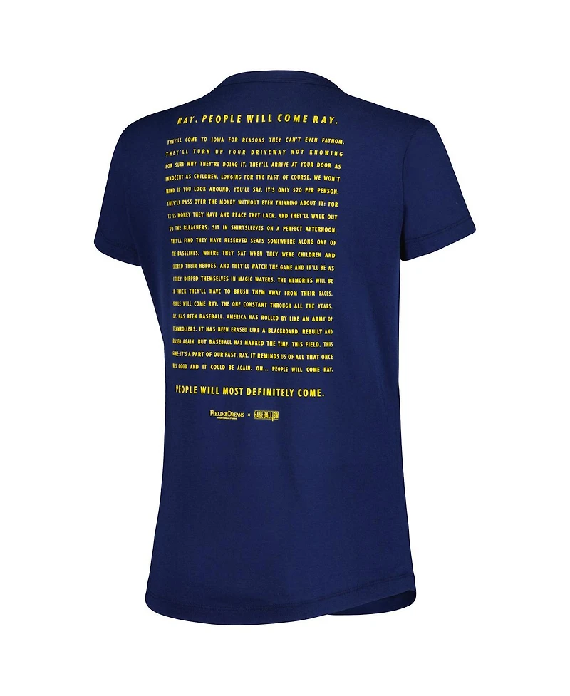 Baseballism Women's Navy Field of Dreams People Will Come T-Shirt