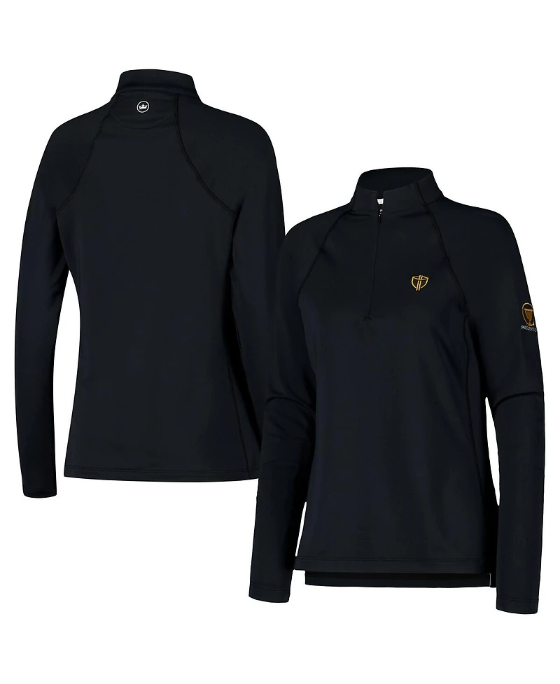 Peter Millar Women's Black Presidents Cup International Team Raglan Perth Quarter-Zip Sweatshirt