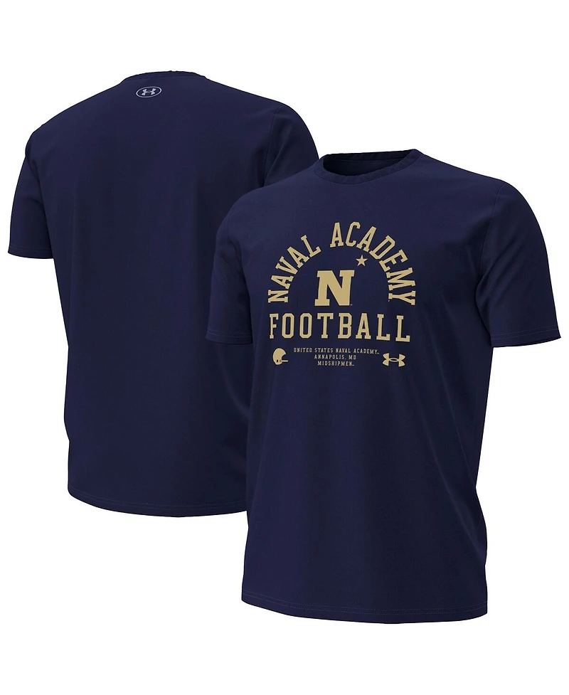 Under Armour Men's Navy Midshipmen 2025 Sideline Football Performance T-Shirt
