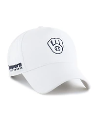 '47 Brand Men's White Milwaukee Brewers Foundational Pinch Offside Adjustable Hat