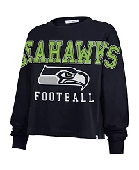 '47 Brand Women's Navy Seattle Seahawks Outreach City Oversized Long Sleeve T-Shirt