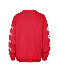 '47 Brand Women's Scarlet Ohio State Buckeyes Go Big Oversized Pullover Sweatshirt