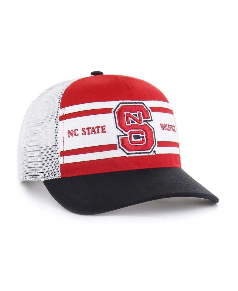 '47 Brand Big Boys and Girls Red/Black Nc State Wolfpack Super Stripe Hitch Adjustable Trucker Hat