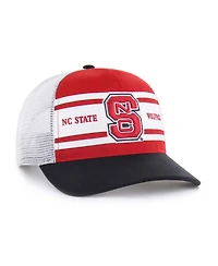 '47 Brand Big Boys and Girls Red/Black Nc State Wolfpack Super Stripe Hitch Adjustable Trucker Hat