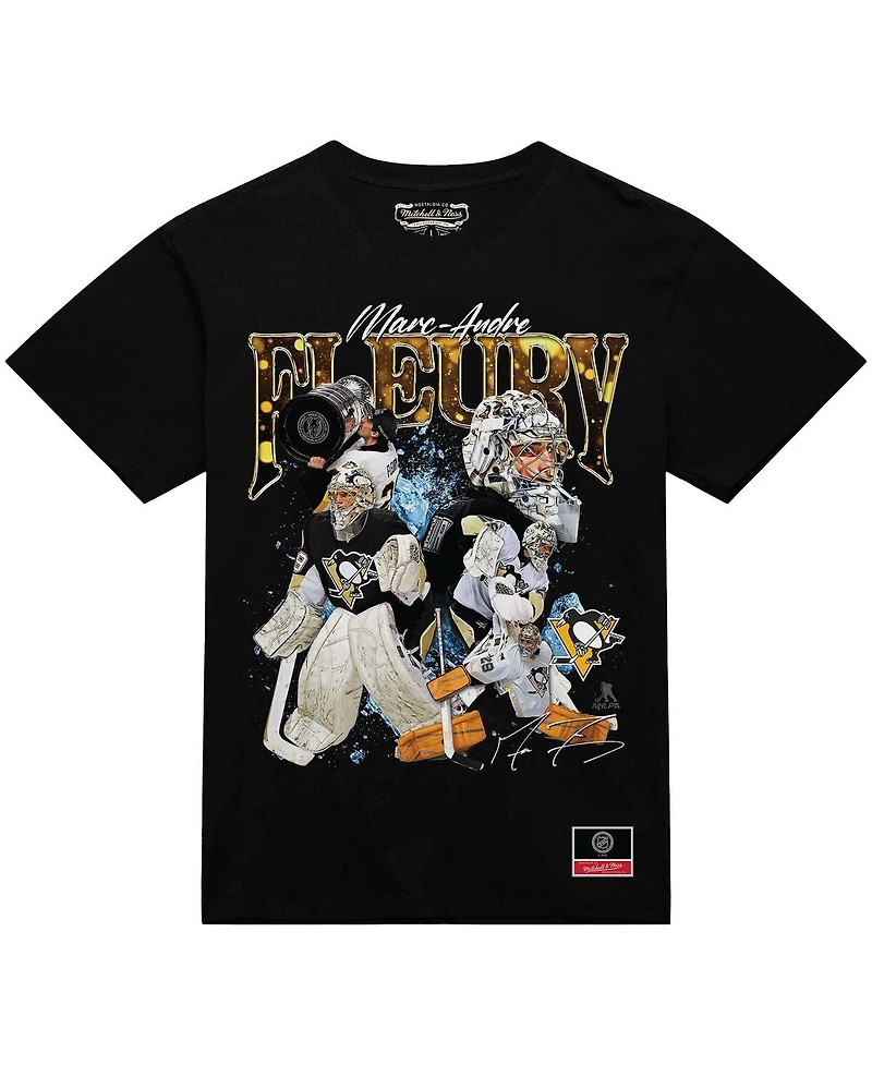 Mitchell & Ness Men's Marc-Andre Fleury Black Pittsburgh Penguins Collage T-Shirt
