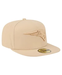 New Era Men's Light Beige England Patriots Color Pack A-Frame 59FIFTY Fitted Hat
