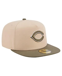New Era Men's Light Beige/Olive Cincinnati Reds Two-Tone Color Pack A-Frame 59FIFTY Fitted Hat