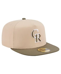 New Era Men's Light Beige/Olive Colorado Rockies Two-Tone Color Pack A-Frame 59FIFTY Fitted Hat