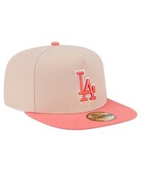 New Era Men's Light Beige/ Los Angeles Dodgers Two-Tone Color Pack A-Frame 59FIFTY Fitted Hat