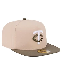 New Era Men's Light Beige/Olive Minnesota Twins Two-Tone Color Pack A-Frame 59FIFTY Fitted Hat