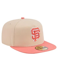New Era Men's Light Beige/Coral San Francisco Giants Two-Tone Color Pack A-Frame 59FIFTY Fitted Hat