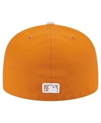 New Era Men's Orange/Light Beige Atlanta Braves Two-Tone Color Pack A-Frame 59FIFTY Fitted Hat