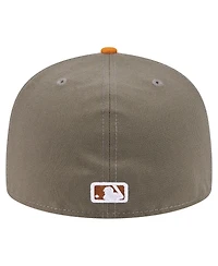 New Era Men's Olive/Orange Boston Red Sox Two-Tone Color Pack A-Frame 59FIFTY Fitted Hat
