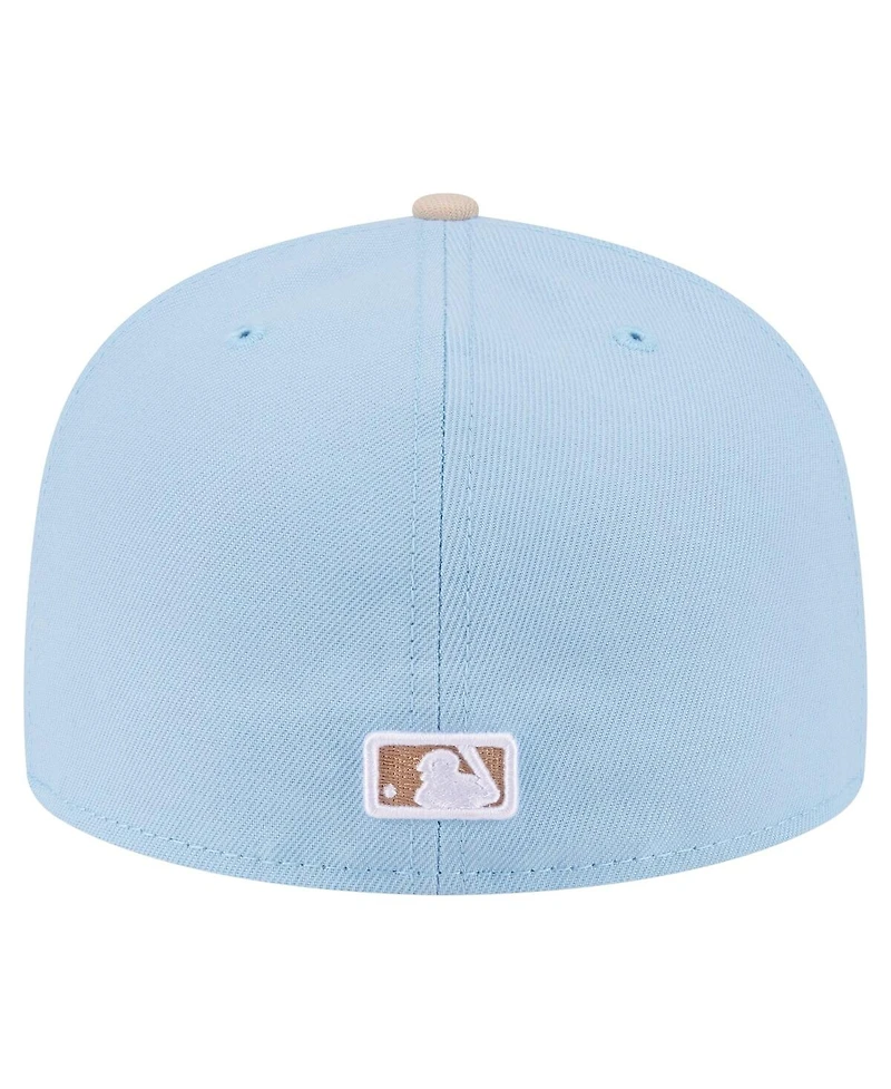 New Era Men's Light Blue/Cream Chicago White Sox Two-Tone Color Pack A-Frame 59FIFTY Fitted Hat