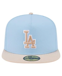 New Era Men's Light Blue/Cream Los Angeles Dodgers Two-Tone Color Pack A-Frame 59FIFTY Fitted Hat