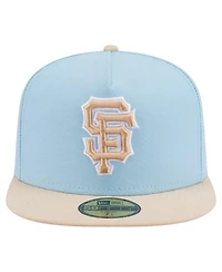 New Era Men's Light Blue/Cream San Francisco Giants Two-Tone Color Pack A-Frame 59FIFTY Fitted Hat