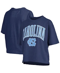 Pressbox Women's Navy North Carolina Tar Heels Nelson Arch Over Logo Waist Length Oversized Slub T-Shirt