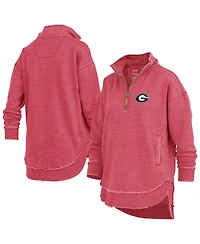 Pressbox Women's Red Georgia Bulldogs Northfork Sojourn Poncho Quarter-Zip Sweatshirt