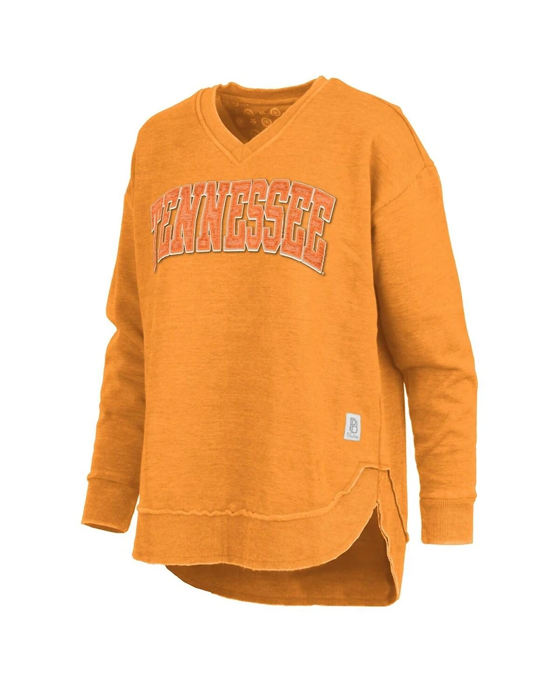 Pressbox Women's Tennessee Orange Volunteers Westin Poncho V-Neck Pullover Sweatshirt