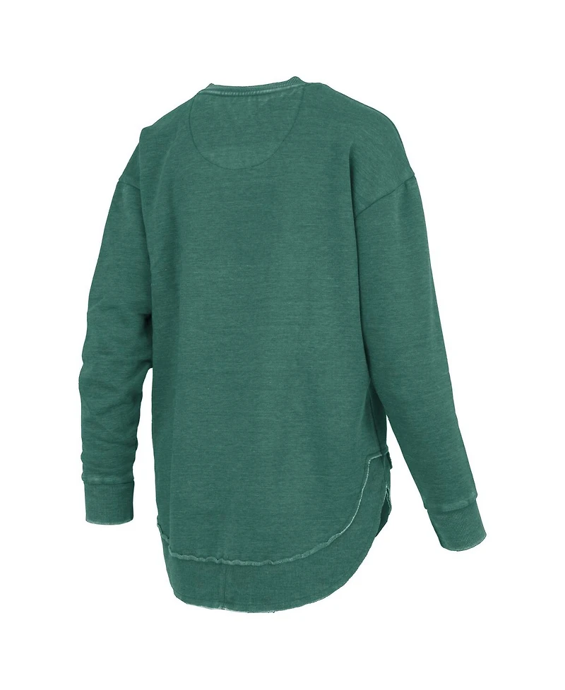 Pressbox Women's Green Oregon Ducks Westin Poncho V-Neck Pullover Sweatshirt