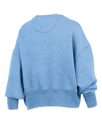 Pressbox Women's Carolina Blue North Tar Heels Oversized Waist-Length Crewneck Sweatshirt