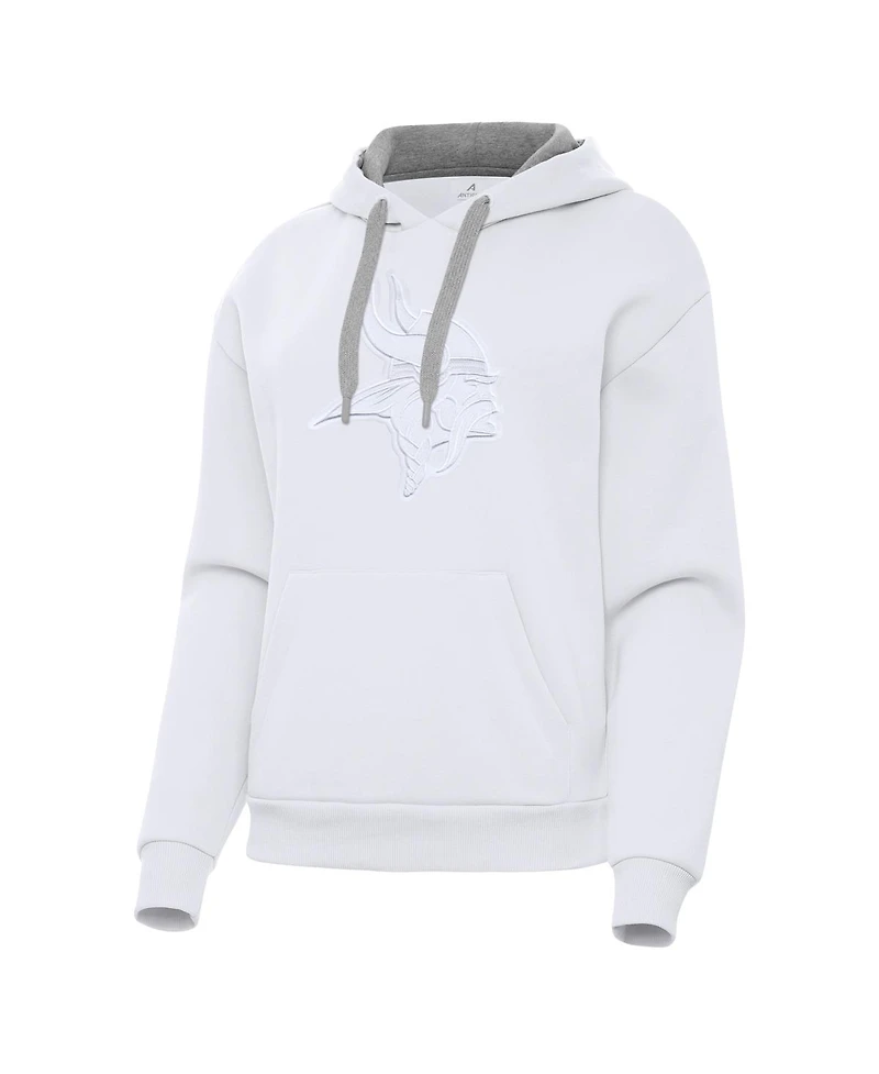 Antigua Women's White Minnesota Vikings Victory Pullover Hoodie