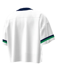 Under Armour Women's White Notre Dame Fighting Irish Fashion Jersey Boxy Cropped T-Shirt