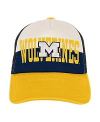 Outerstuff Big Boys and Girls Navy/Cream Michigan Wolverines Modern Fan Trucker Adjustable Hat