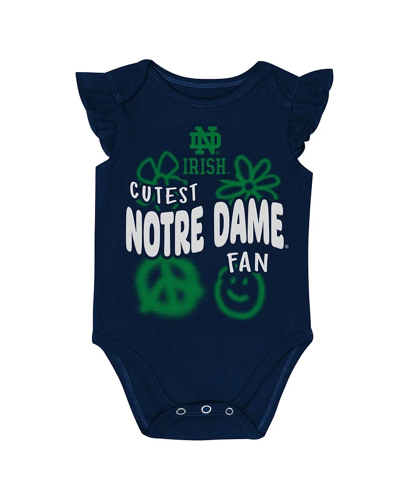 Outerstuff Baby Boys and Girls 2-Piece Navy/Green Notre Dame Fighting Irish Little Sunshine Bodysuit Set