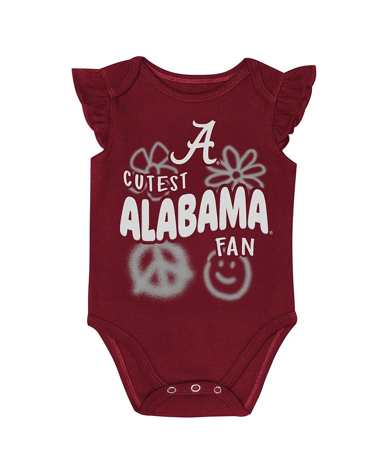 Outerstuff Baby Boys and Girls 2-Piece Crimson/White Alabama Crimson Tide Little Sunshine Bodysuit Set