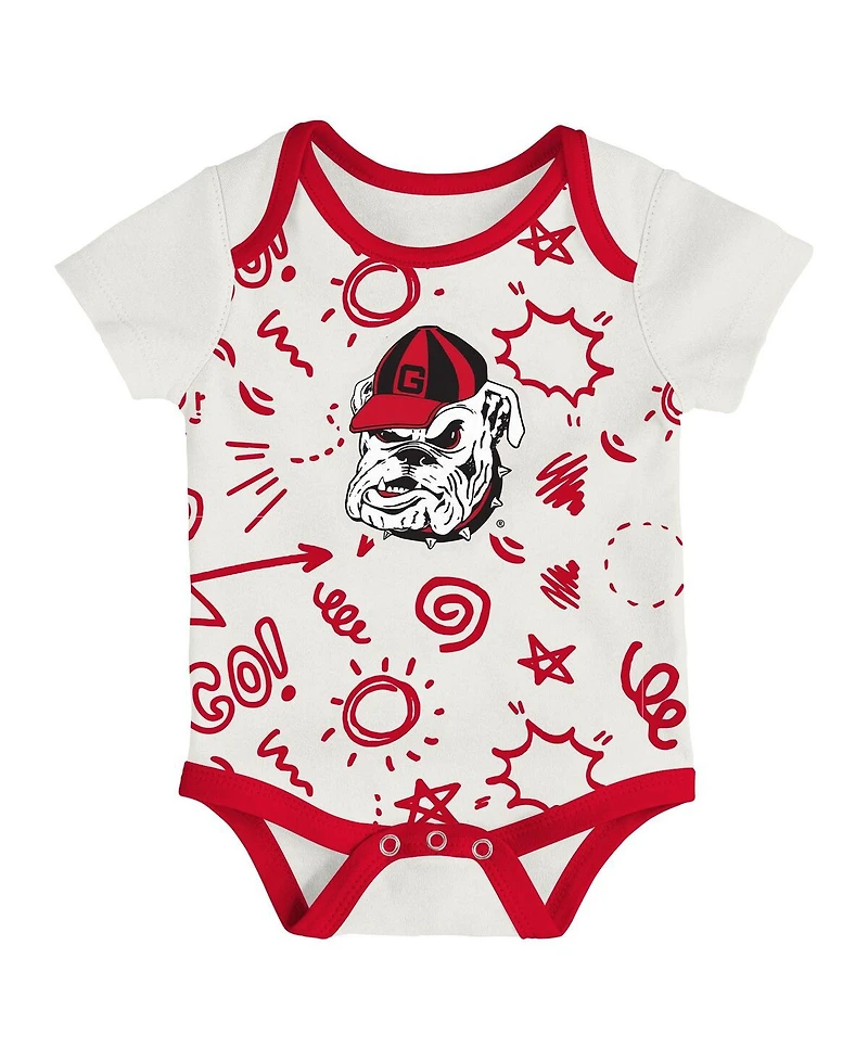 Outerstuff Baby Boys and Girls Outerstuff Georgia Bulldogs All Day Play 3-Piece Bodysuit Set