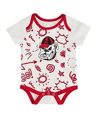 Outerstuff Baby Boys and Girls Outerstuff Georgia Bulldogs All Day Play 3-Piece Bodysuit Set