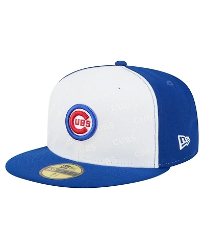New Era Men's White/Royal Chicago Cubs Repeat 59FIFTY Fitted Hat